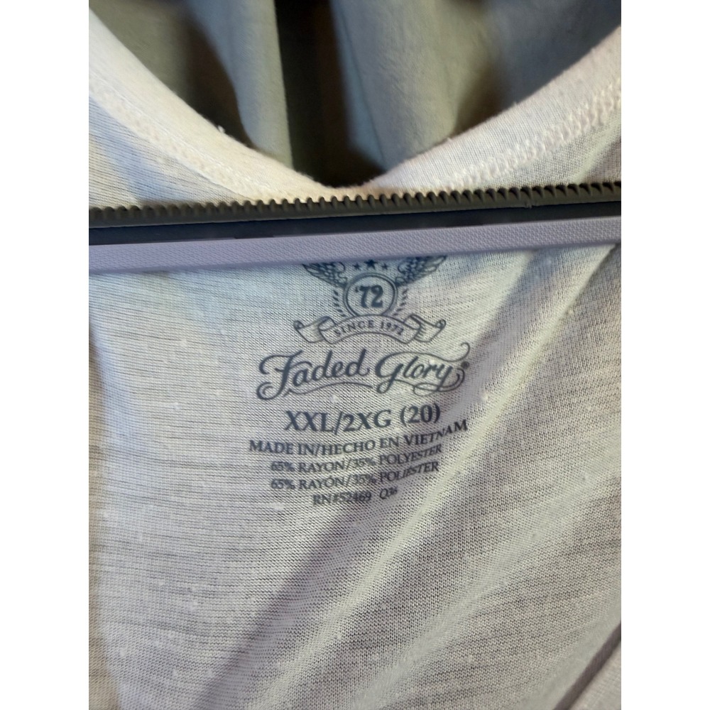 Faded Glory Womens White Scoop Neck Pocket Tee Shirt XXL 20 Rayon Blend Slub - Picture 4 of 6